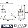 Bristan Art Deco Bath Taps Dimensions